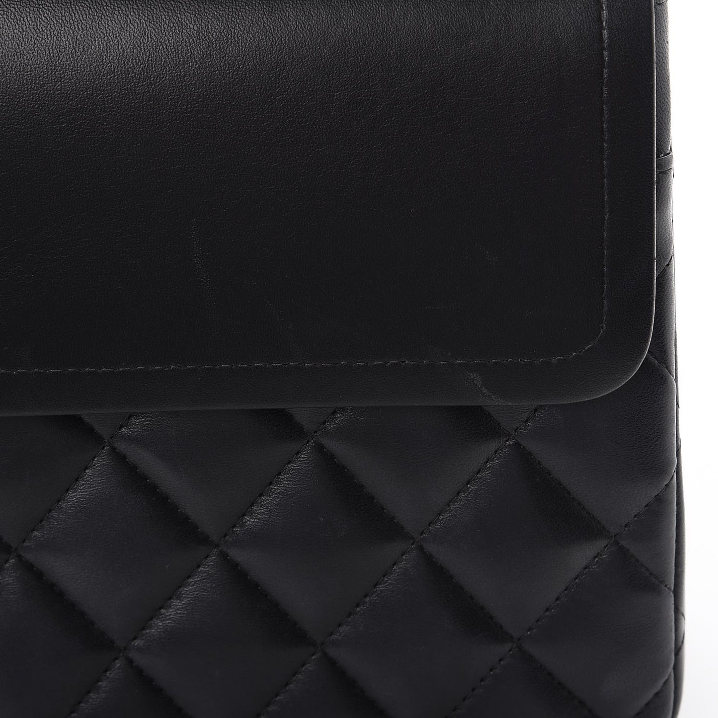 Lambskin Quilted Jumbo Double Flap Black