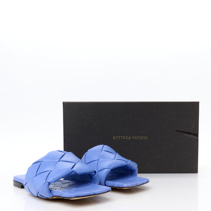 Bottega Veneta Nappa Maxi Intrecciato Lido Flat Sandals 39 Indigo 9 of 9