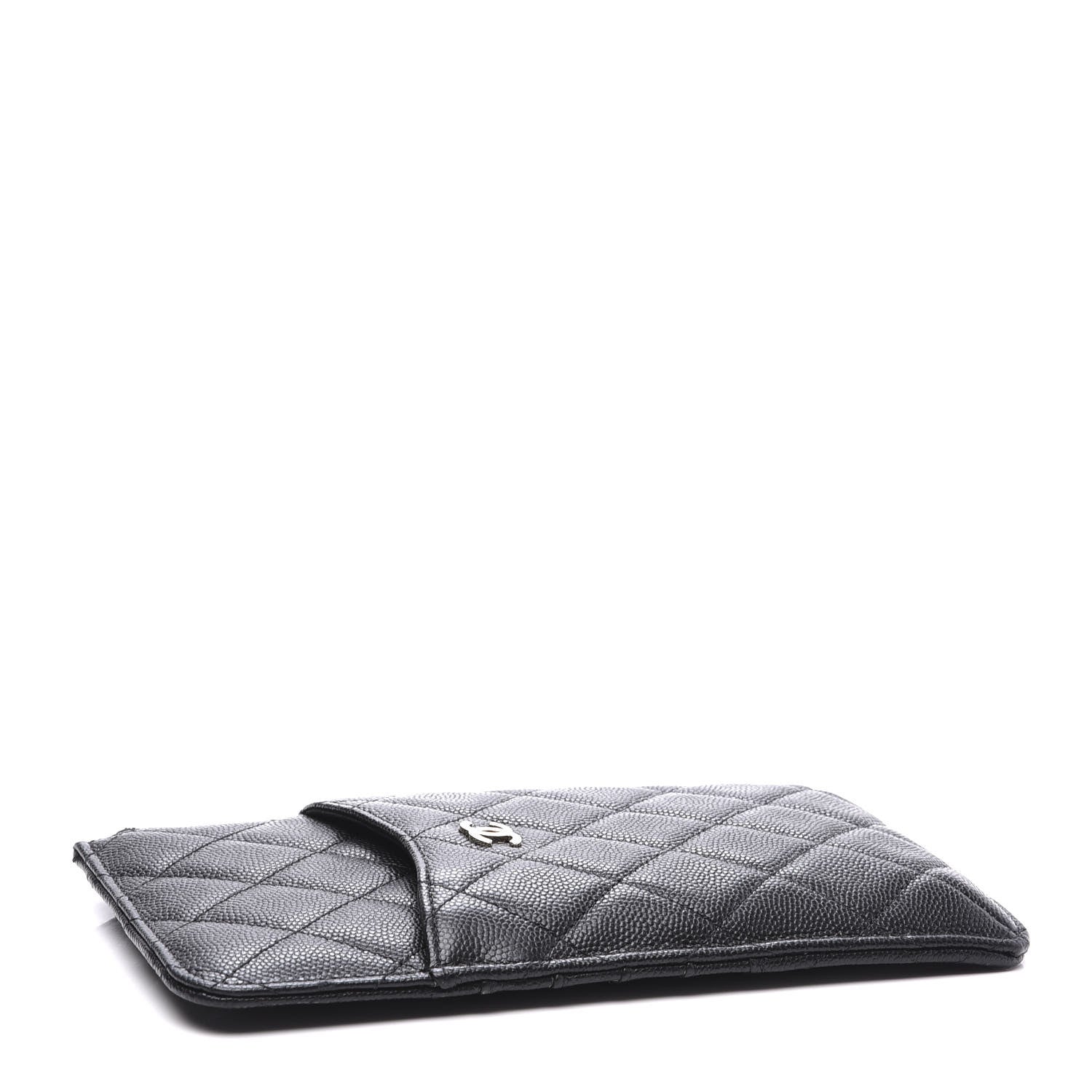 Chanel Caviar Quilted Classic Flat Wallet Pouch Black 3 of 9