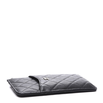 Chanel Caviar Quilted Classic Flat Wallet Pouch Black 3 of 9
