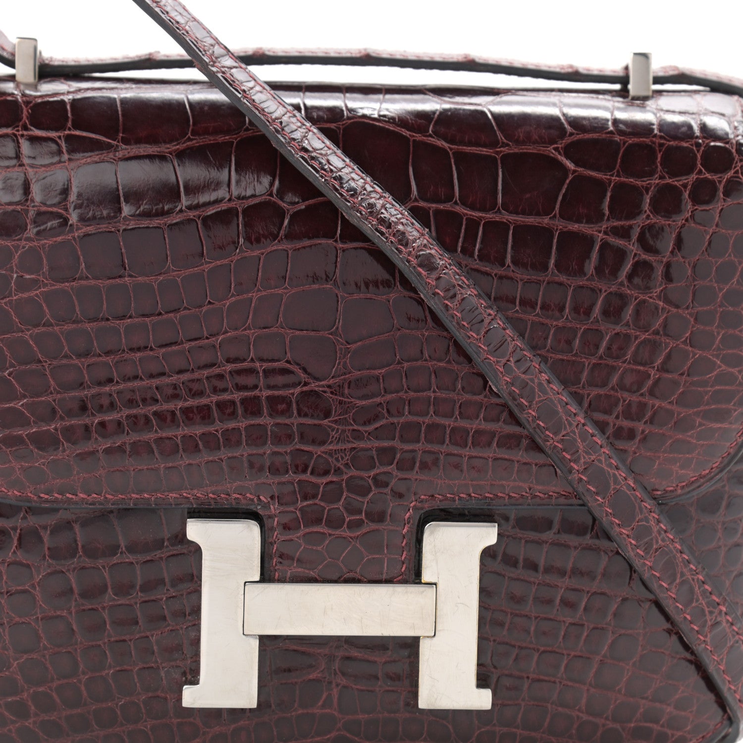 Hermes Shiny Alligator Constance 18 Rouge H 8 of 13