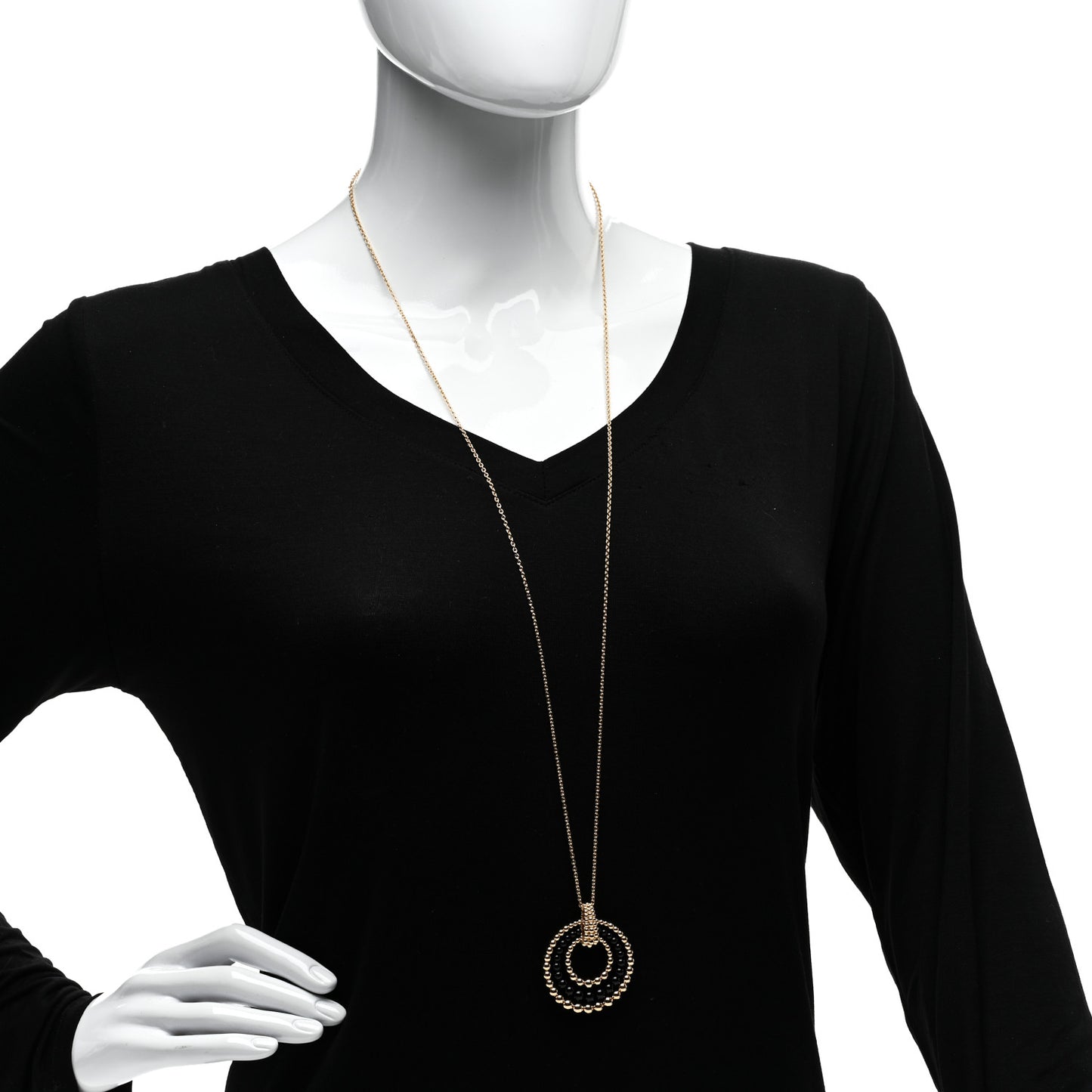 18K Yellow Gold Onyx Perlee Couleurs Transformable Long Necklace