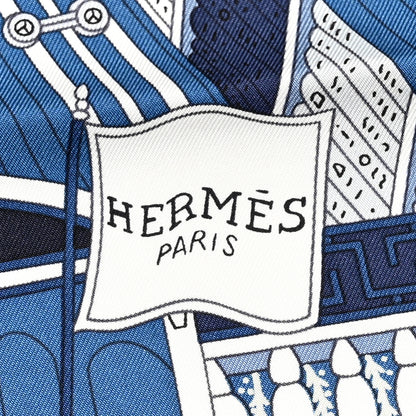 Hermes Silk Objets de Curiosite Scarf 90 Marine Rose Poudre 2 of 5