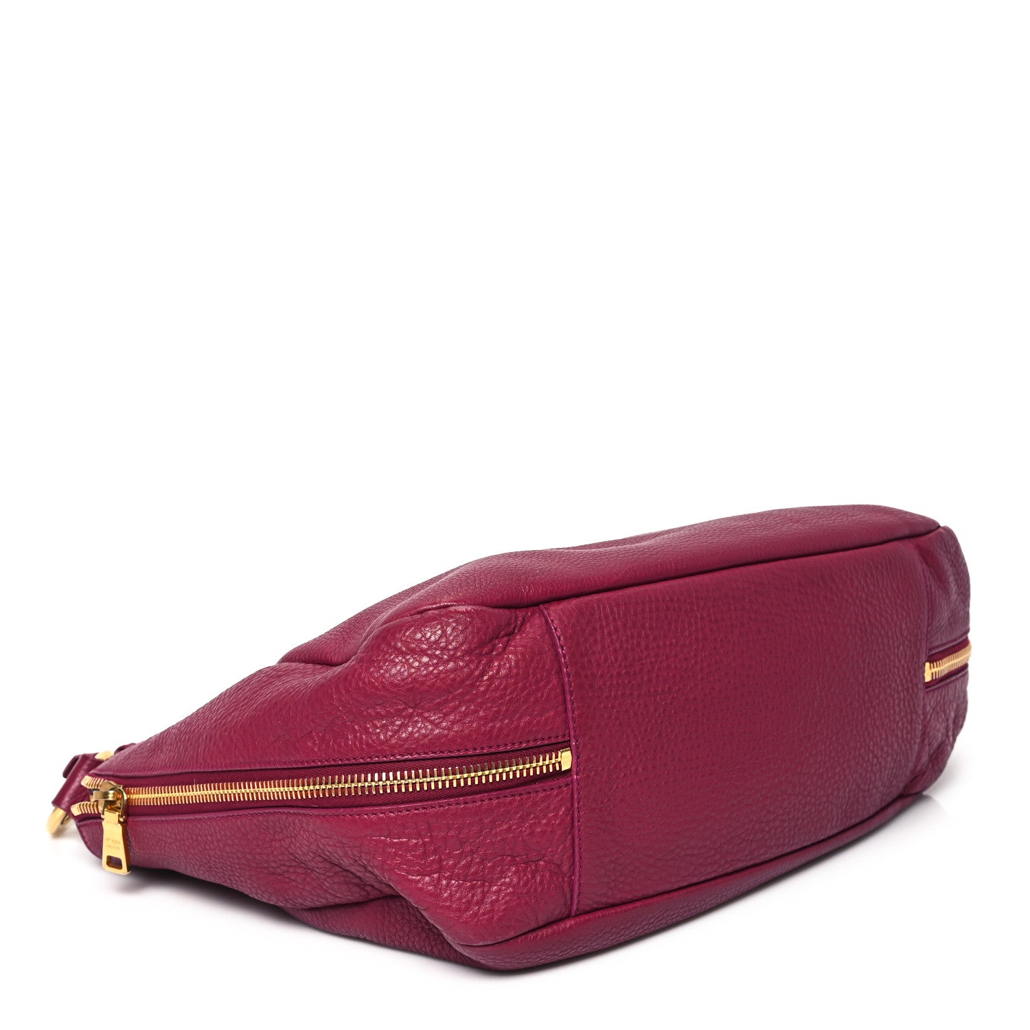 Prada Vitello Daino Side Zip Pocket Hobo Ametista 4 of 14