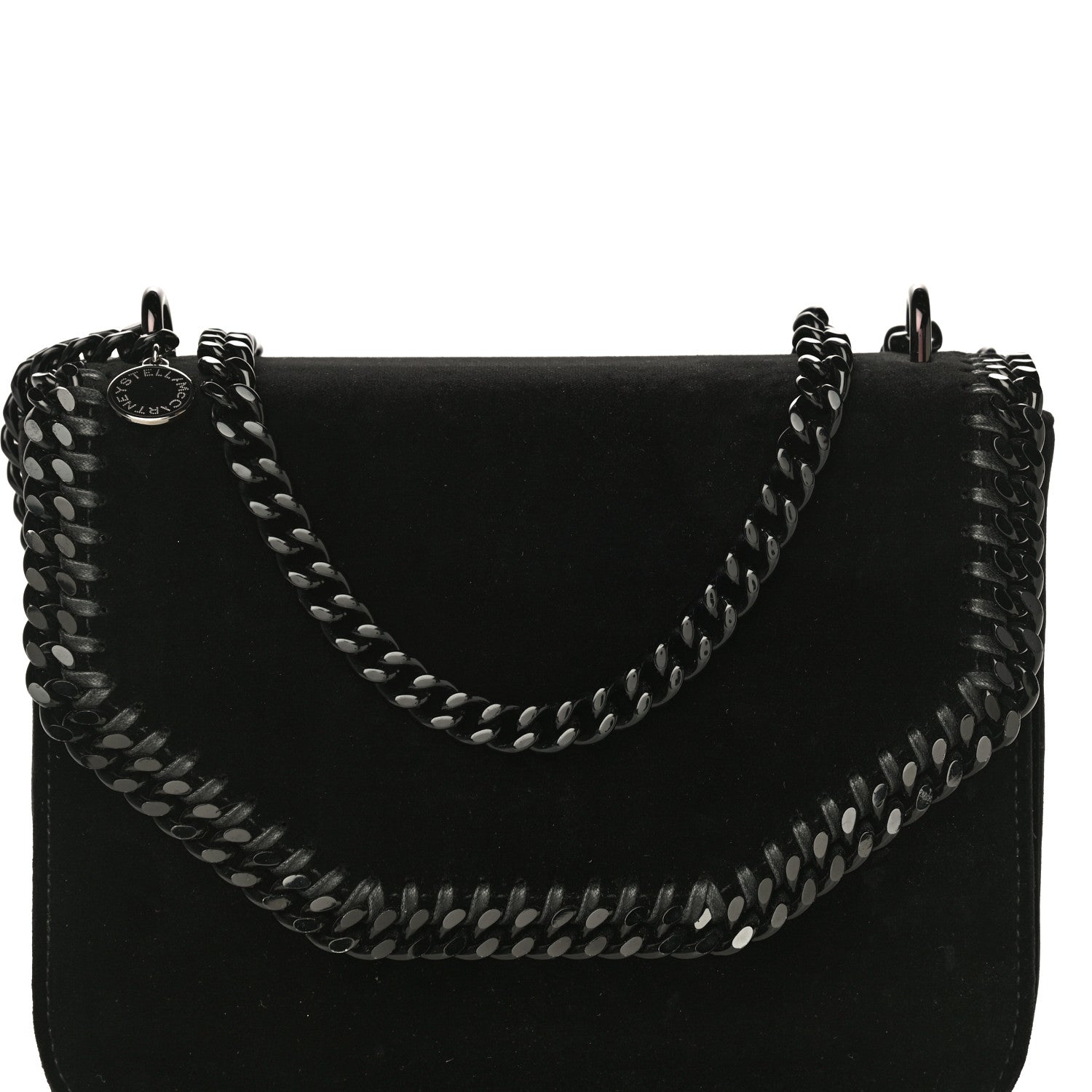 Stella McCartney Velvet Effect Medium Falabella Box Shoulder Bag Black 9 of 13