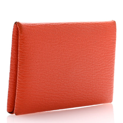 Hermes Chevre Mysore Calvi Card Case Feu 3 of 8