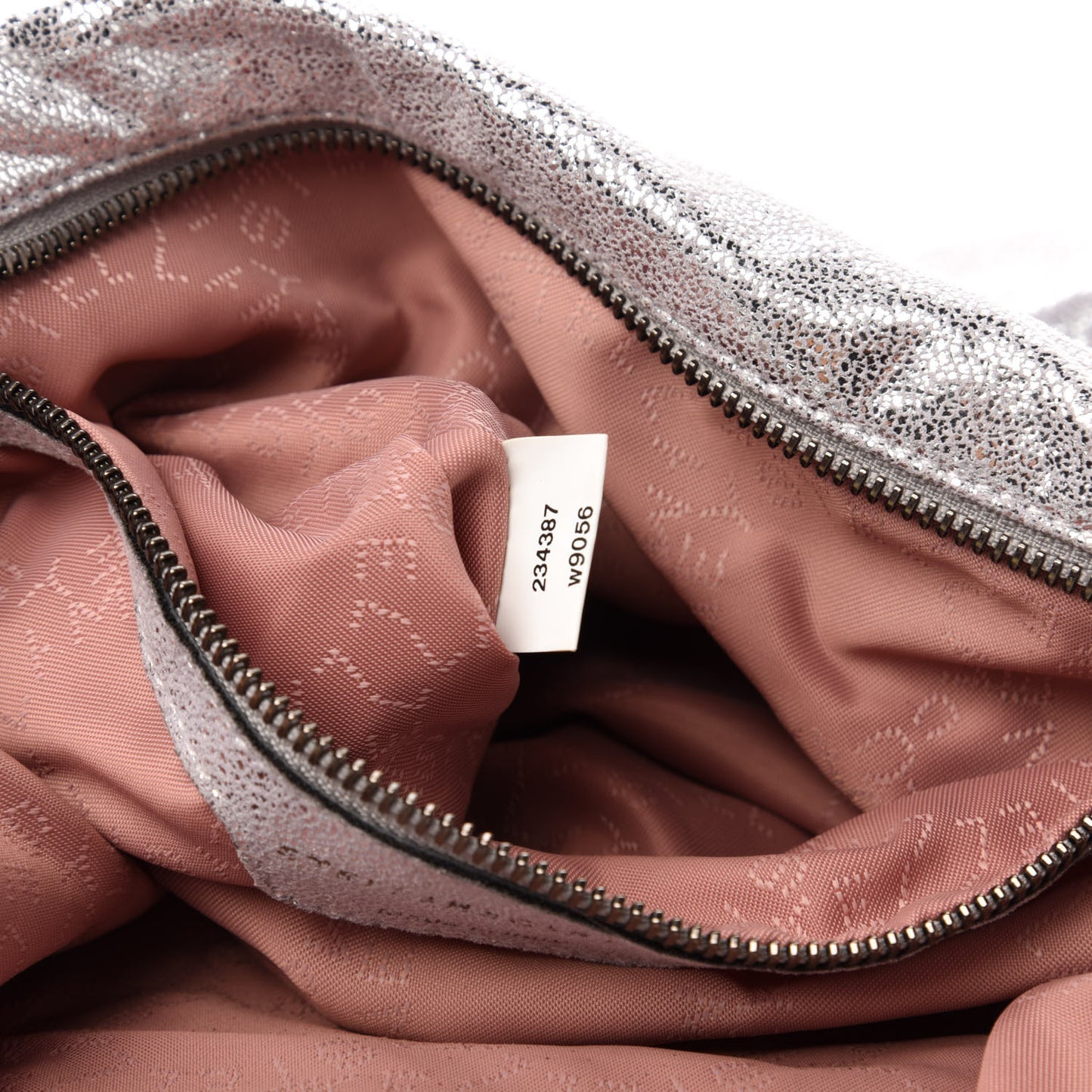Shaggy Deer Falabella Fold Over Tote Silver