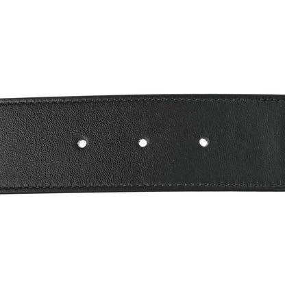 Gucci GG Supreme Monogram Matte Plutone Calfskin Double G 40mm Belt 95 38 Beige Ebony Black 3 of 5