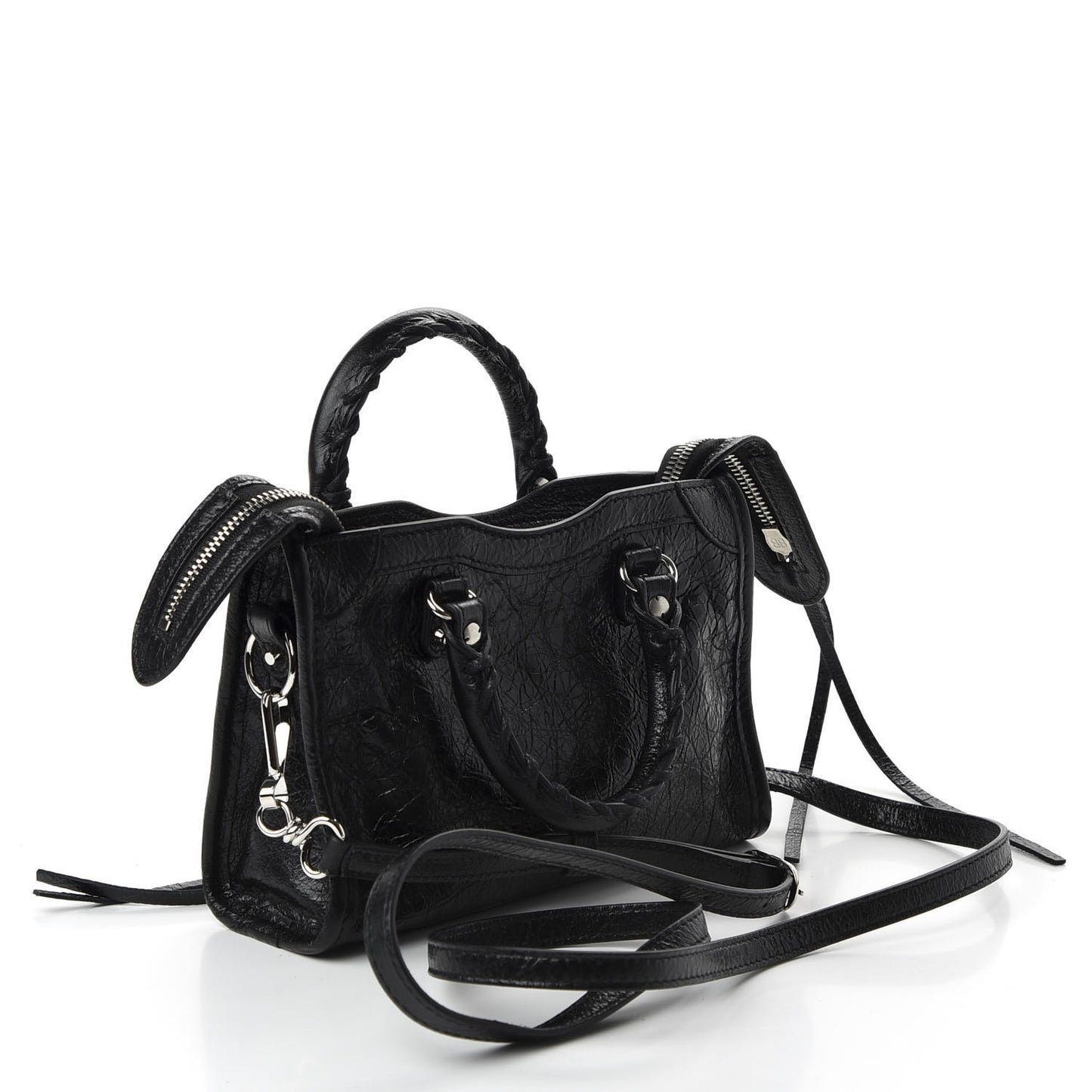 Agneau Classic Silver Hardware Nano City Black