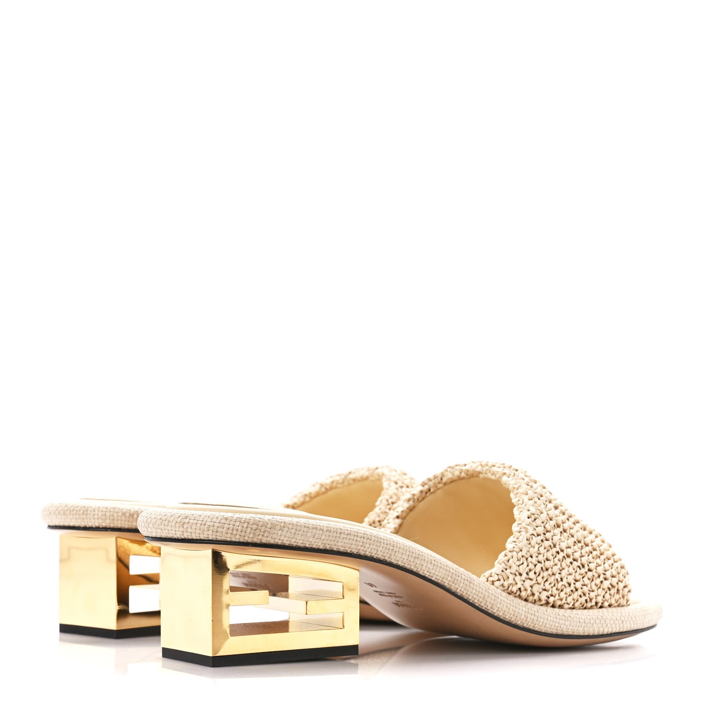 Raffia Intreccio Baguette 60mm Slide Sandals 41 Paglia