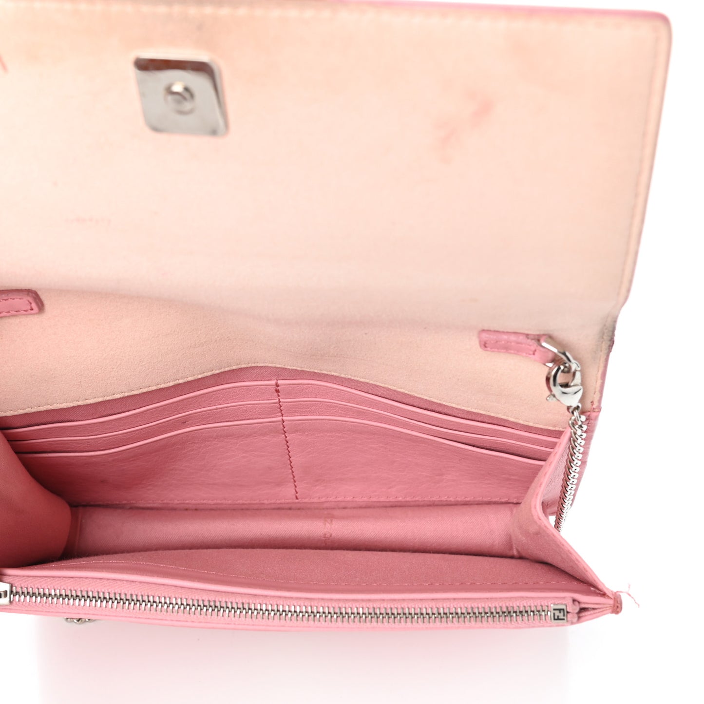 Vitello Flamingo Tube Wallet on Chain Pink