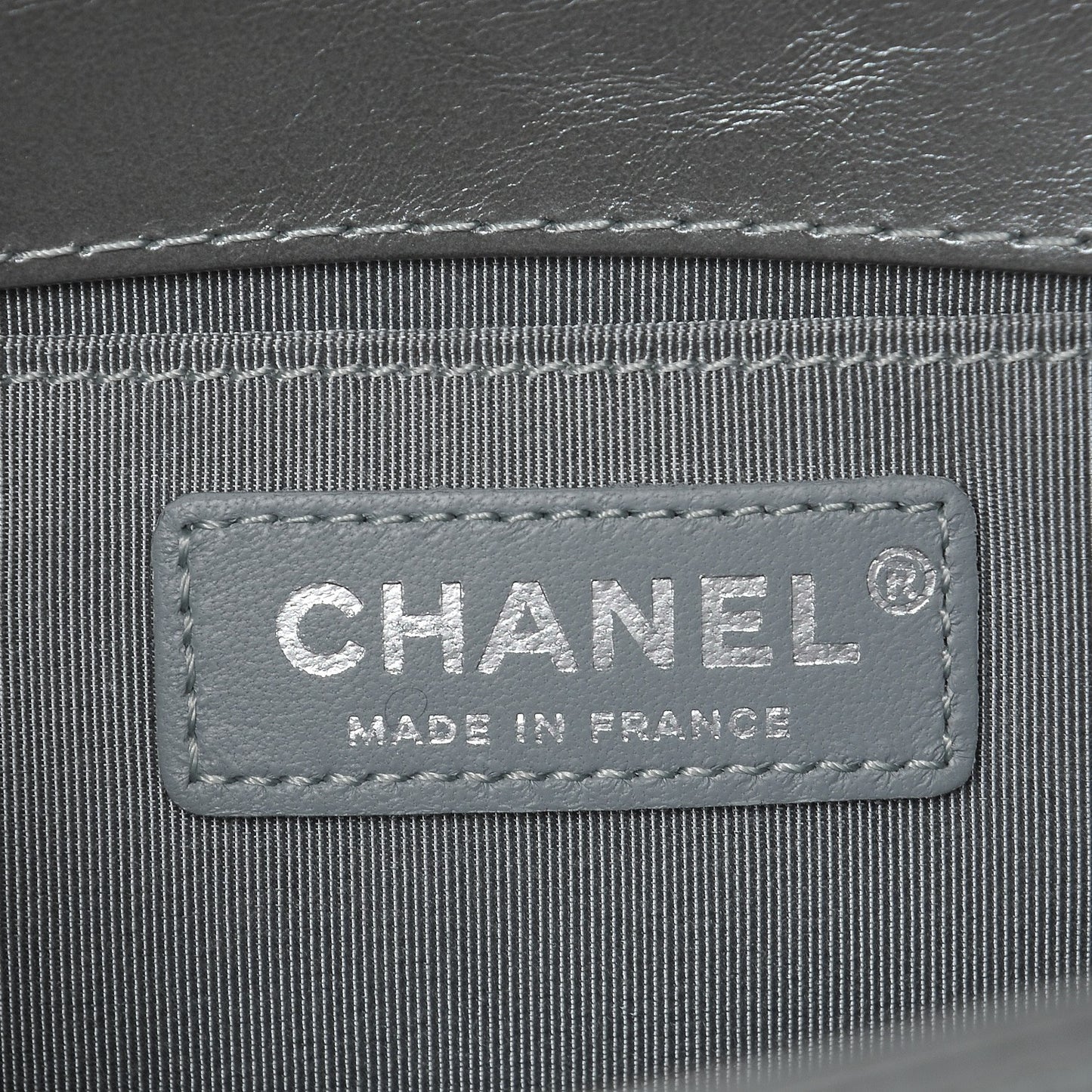 Metallic Calfskin Chevron Quilted Braided Medium Boy Flap Silver