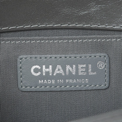 Chanel Metallic Calfskin Chevron Quilted Braided Medium Boy Flap Silver 6 of 8