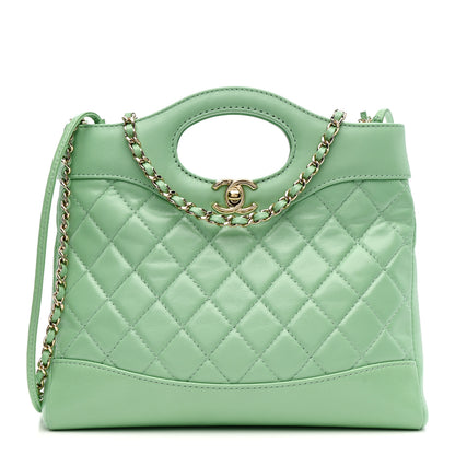 Chanel Shiny Lambskin Quilted Mini 31 Shopping Bag Light Green Light Green 1 of 10