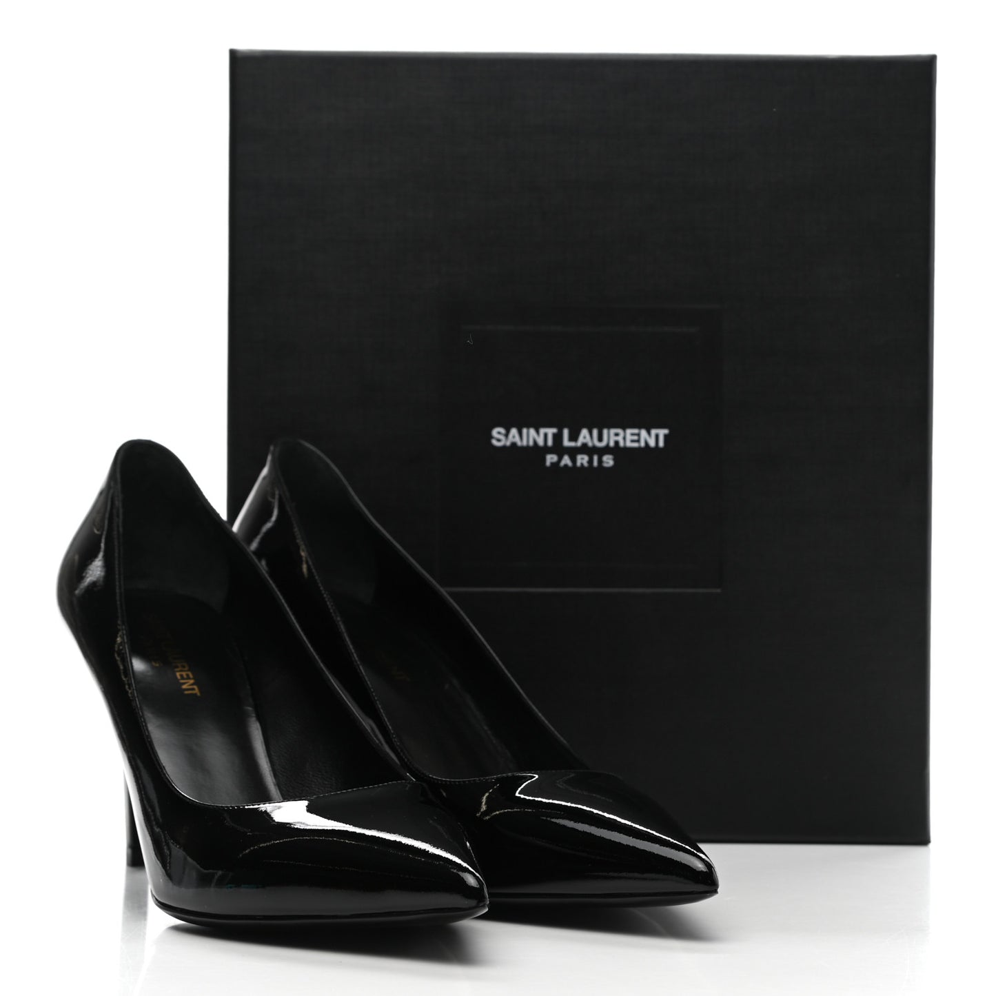 Patent Calfskin Anja 85 Pumps 40.5 Black
