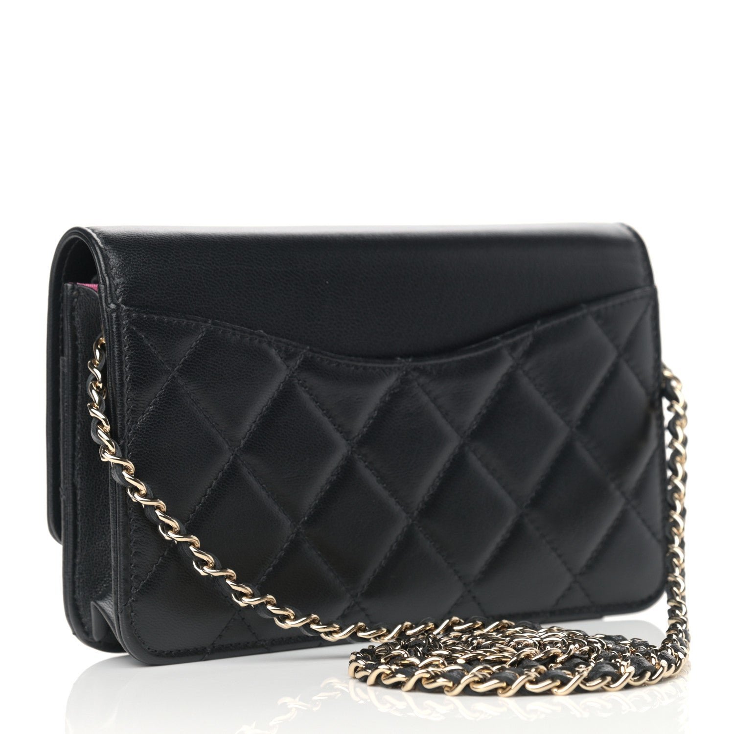 Chanel Goatskin Quilted Timeless CC Wallet On Chain WOC Black 3 of 13