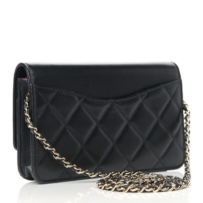 Chanel Goatskin Quilted Timeless CC Wallet On Chain WOC Black 3 of 13