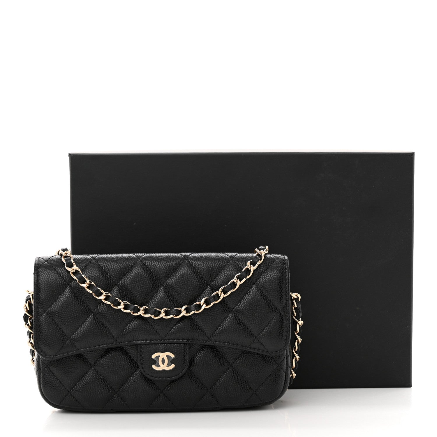 Chanel Caviar Quilted Flap Phone Holder With Chain Black 12 of 12