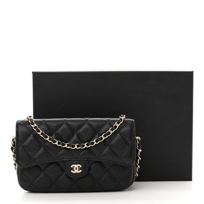 Chanel Caviar Quilted Flap Phone Holder With Chain Black 12 of 12