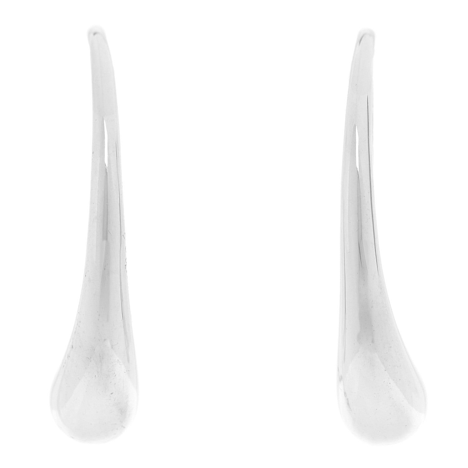 Tiffany Sterling Silver Elsa Peretti Teardrop Hoop Earrings 1 of 4