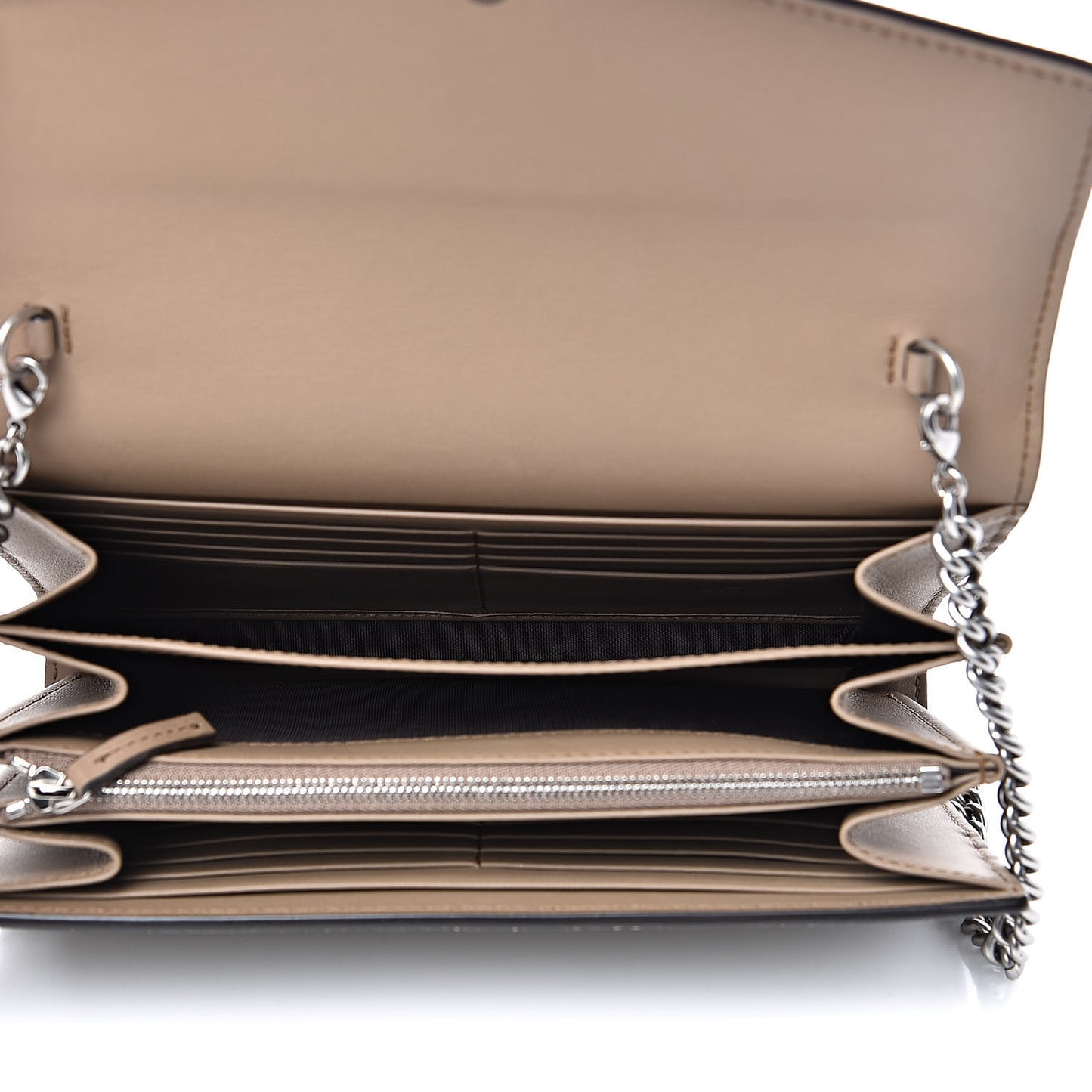 GG Supreme Monogram Mini Dionysus Chain Wallet Beige Taupe
