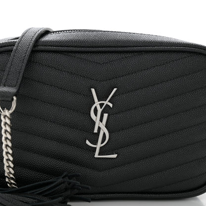 Saint Laurent Grain De Poudre Matelasse Monogram Mini Lou Camera Bag Black 8 of 10