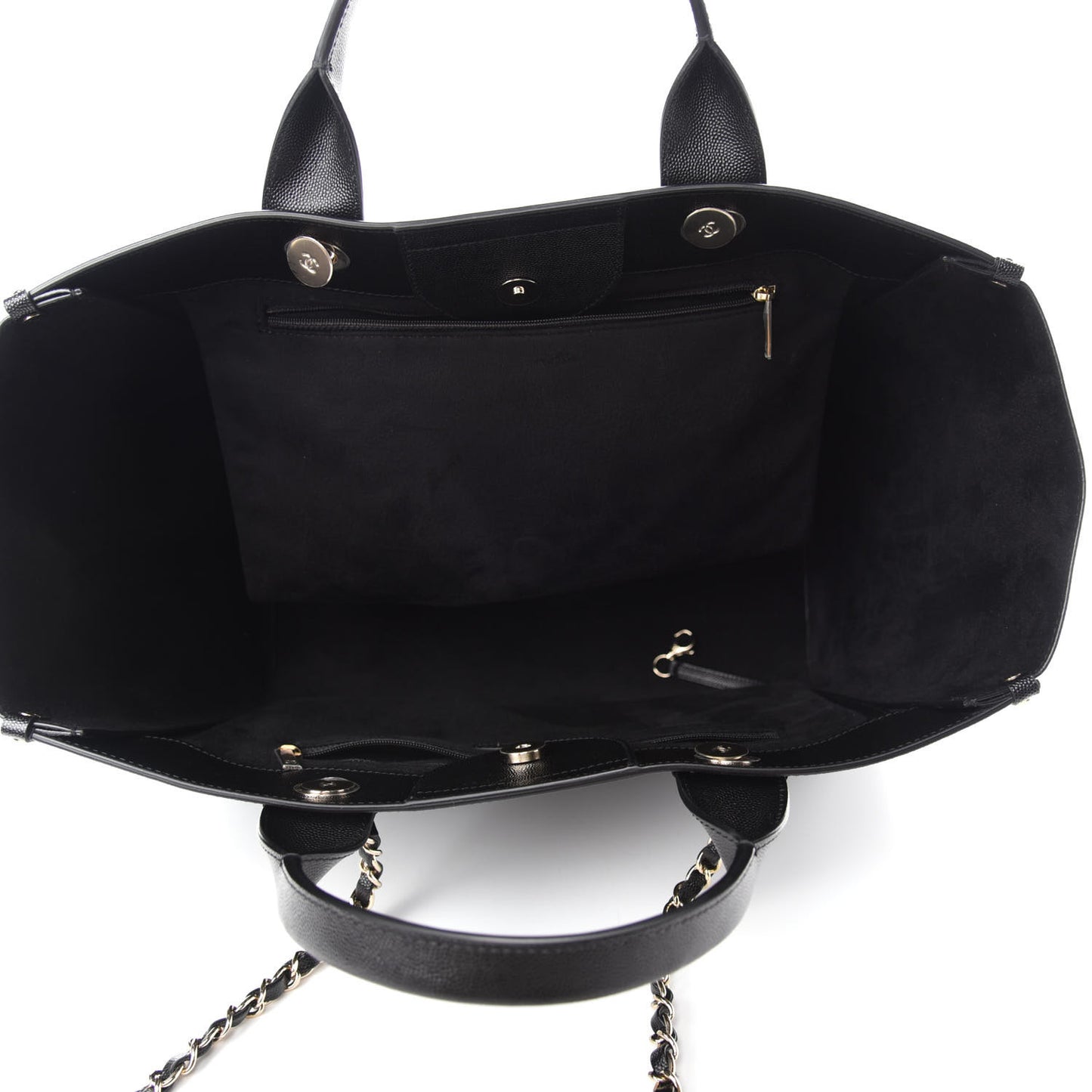 Caviar Medium Studded Deauville Tote Black
