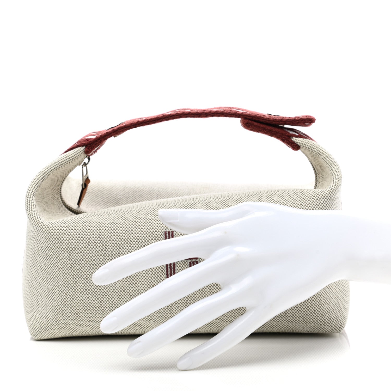 Hermes Canvas Small Bride-A-Brac Natural Rouge H 2 of 9