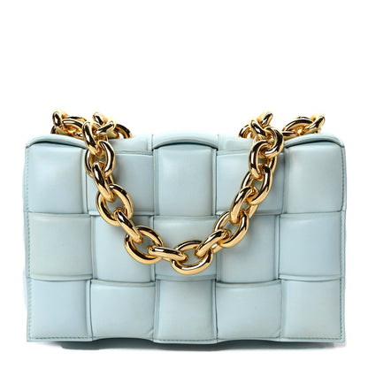 Bottega Veneta Lambskin Maxi Intreccio Padded Chain Cassette Crossbody Bag Spearmint 1 of 8