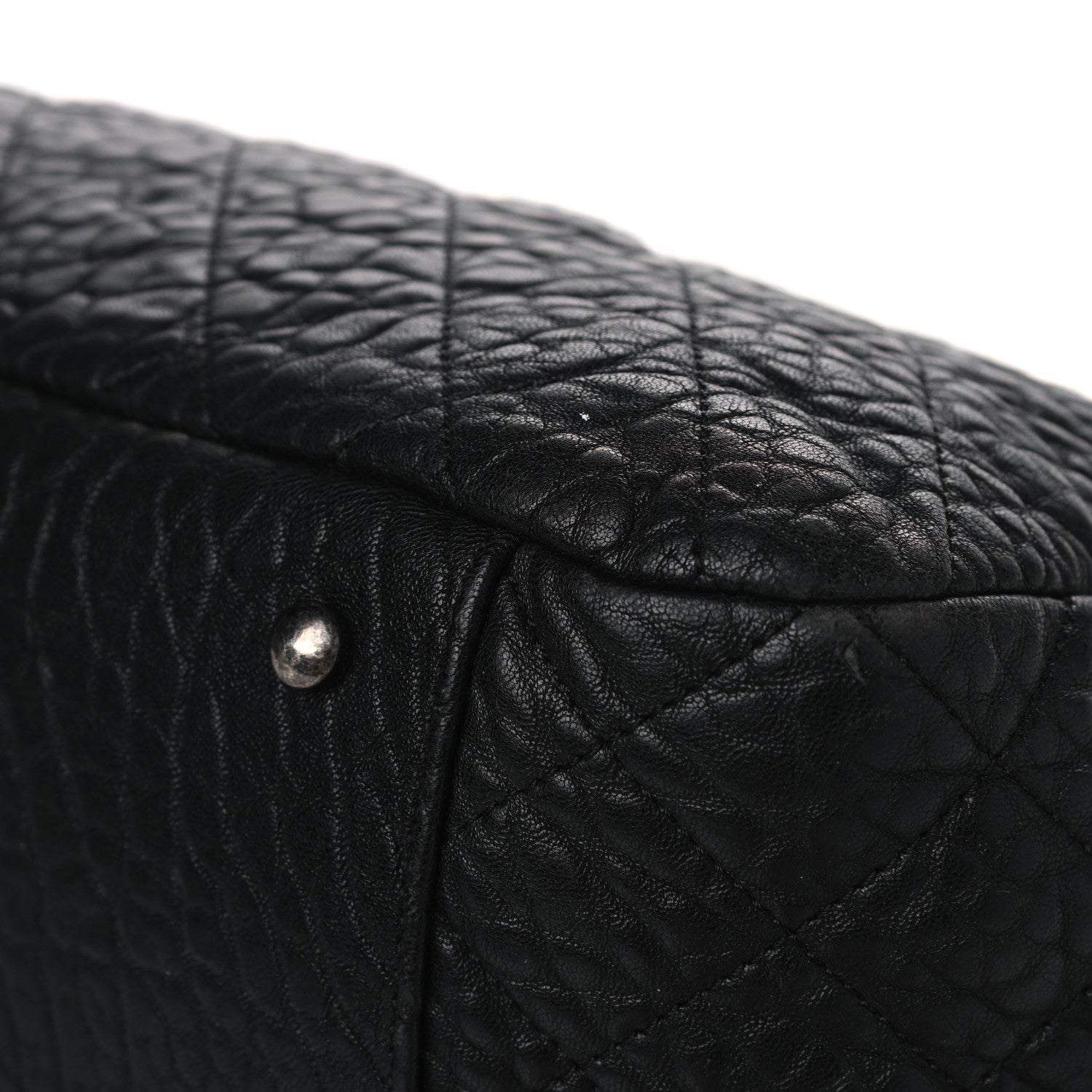 Chanel Crumpled Lambskin Quilted Large Tote Black 11 of 18