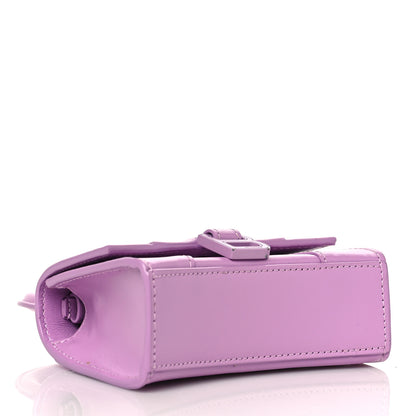 Balenciaga Shiny Box Calfskin Tonal B Hourglass Top Handle Bag Mini Lilac 3 of 11
