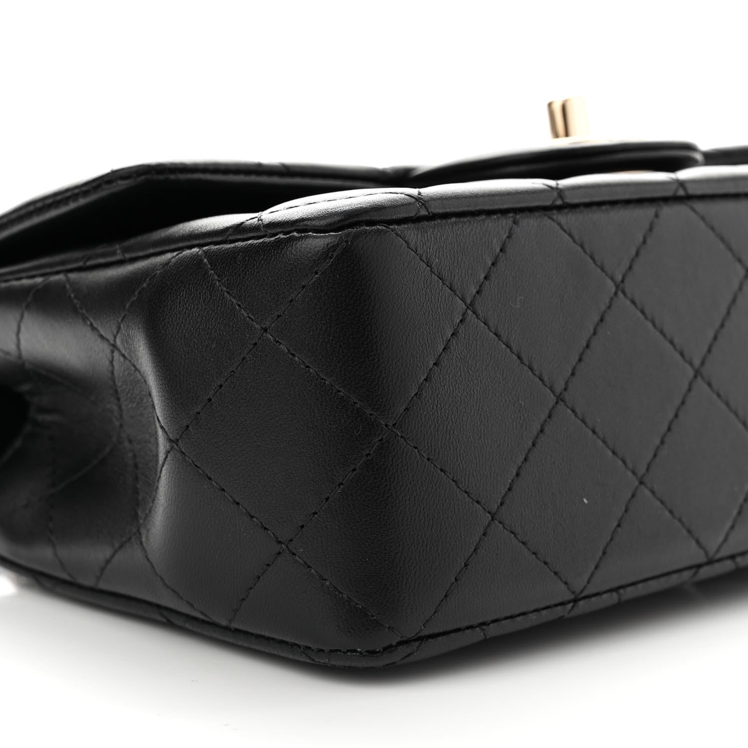 Chanel Lambskin Quilted Mini Top Handle Rectangular Flap Black 9 of 12
