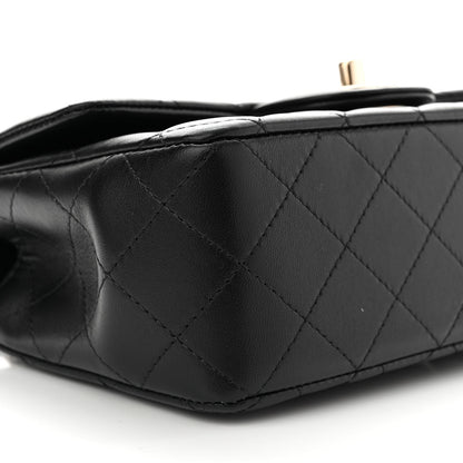 Chanel Lambskin Quilted Mini Top Handle Rectangular Flap Black 9 of 12