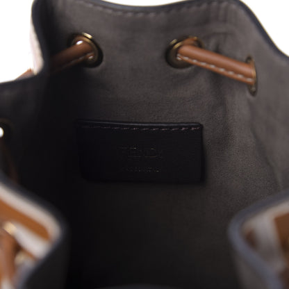 Fendi Vitello Grace F is Fendi Bi-Color FF 1974 Embossed Mini Mon Tresor Bucket Bag Camelia Saddler Brandy 9 of 10