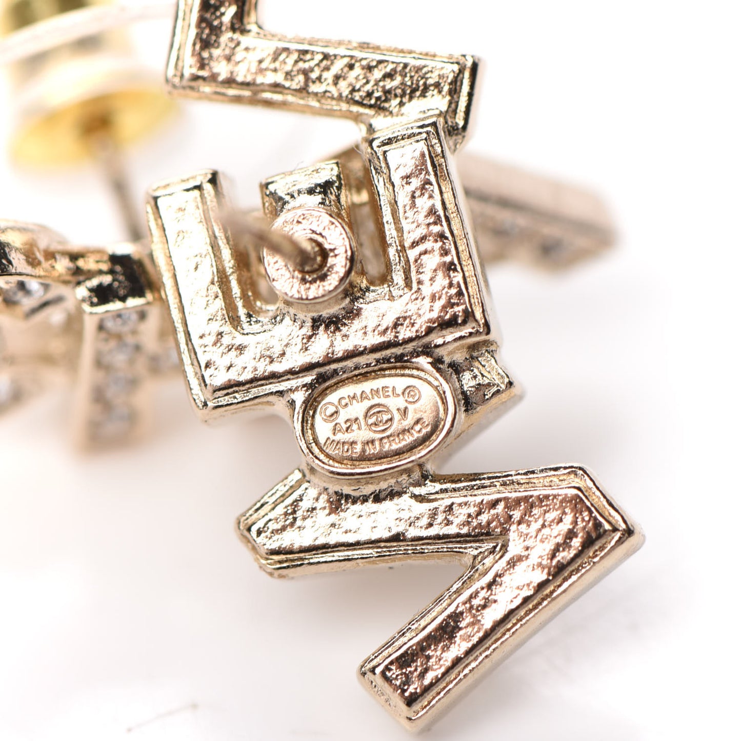Crystal Pearl Signature Stud Earrings Gold