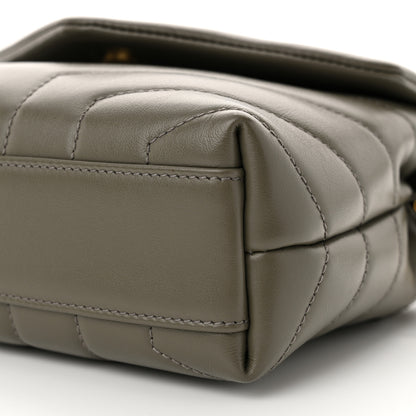 Saint Laurent Calfskin Y Quilted Monogram Toy Loulou Crossbody Bag Grey Kaki 10 of 11