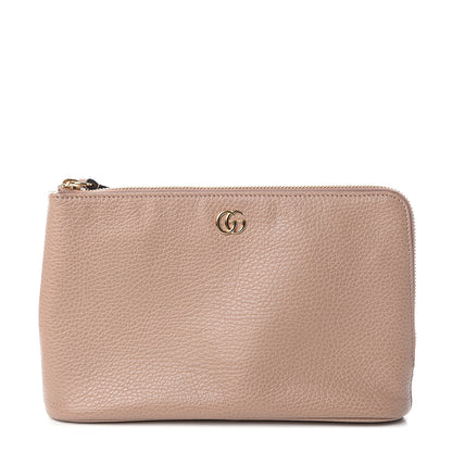 Gucci Calfskin GG Marmont Zip Pouch Porcelain Rose 1 of 6