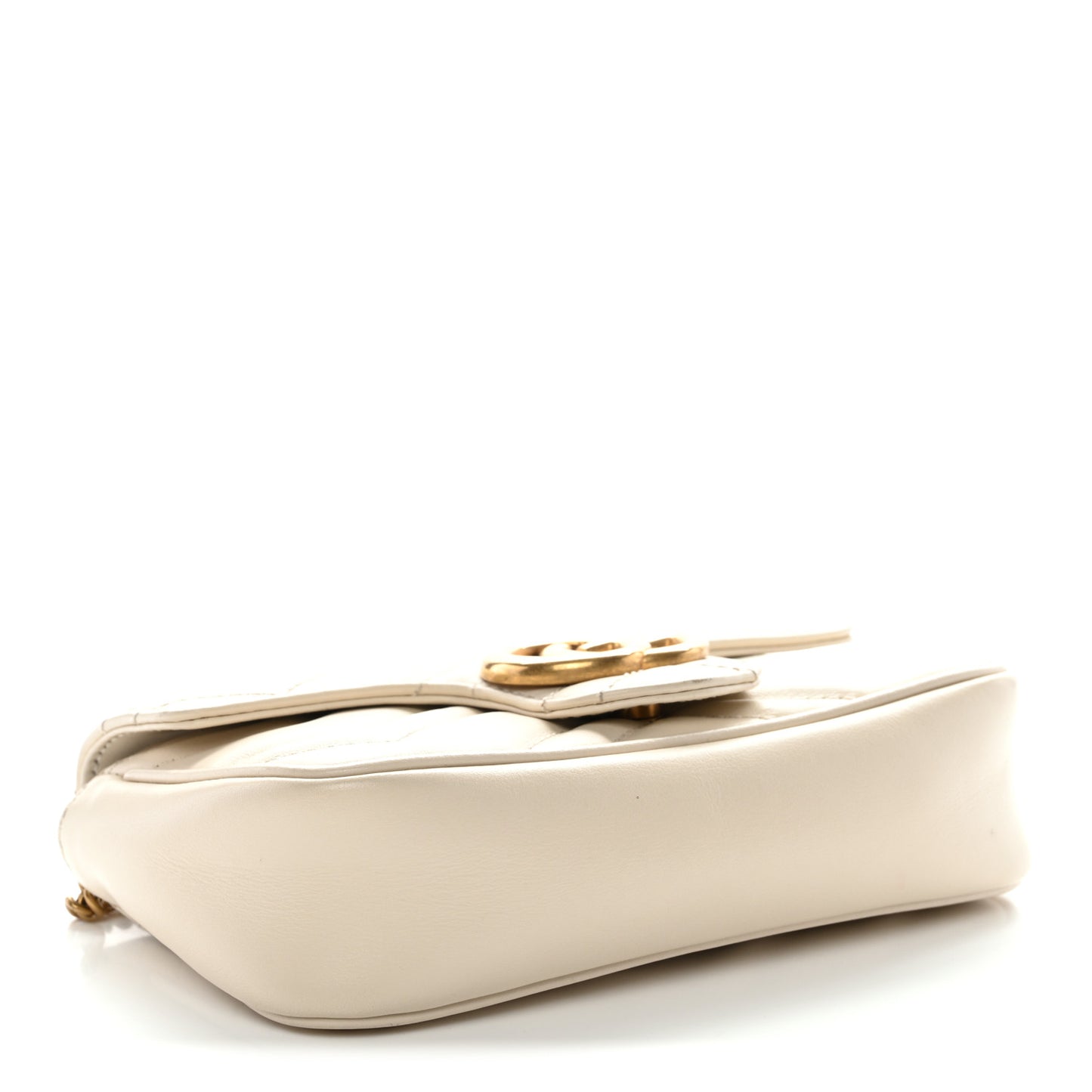 Calfskin Matelasse Super Mini GG Marmont Shoulder Bag White