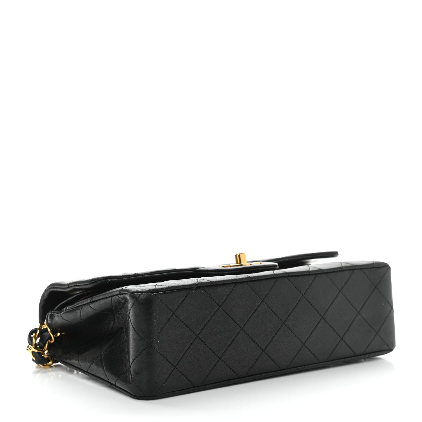 Lambskin Quilted Small Double Flap Black