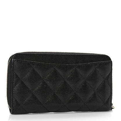 Chanel Caviar Quilted Medium Zip Around Wallet Black 3 of 13
