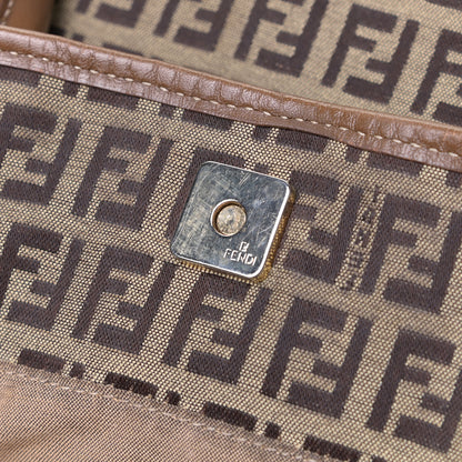 Fendi Zucchino Cuoio Chef Shopping Tote Mogano Panna Fango 17 of 17