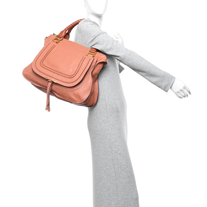 Chloe Calfskin Large Marcie Satchel Coral 2 of 14