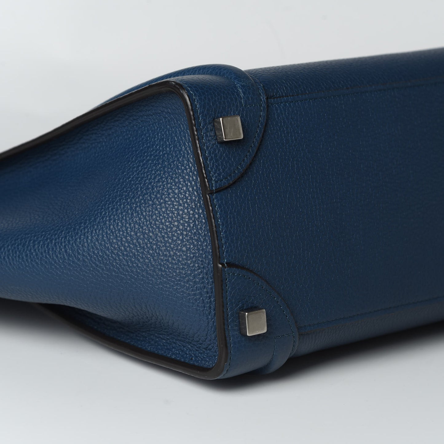 Drummed Calfskin Micro Luggage Petrol