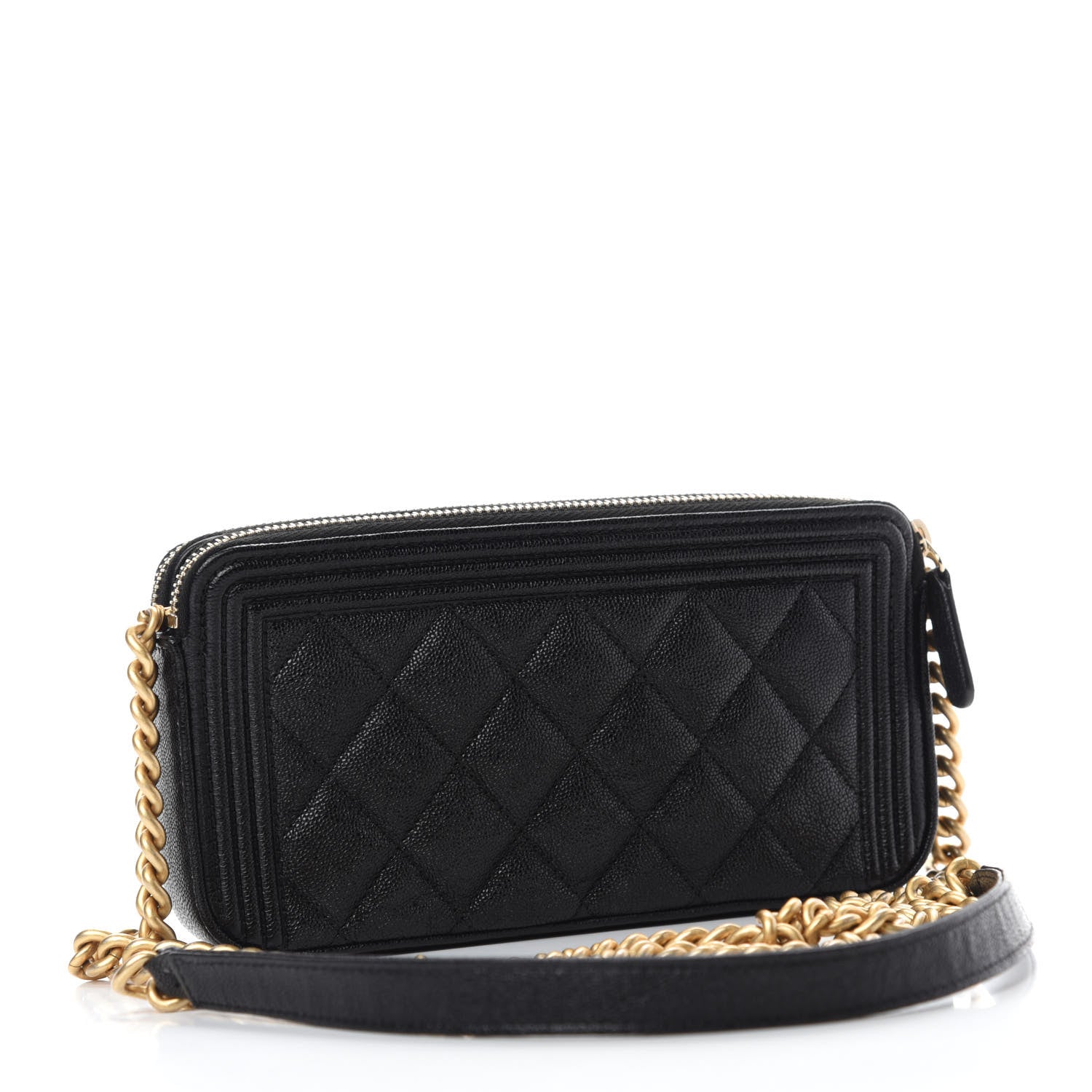 Chanel Caviar Quilted Small Boy Clutch With Chain Black 3 of 11