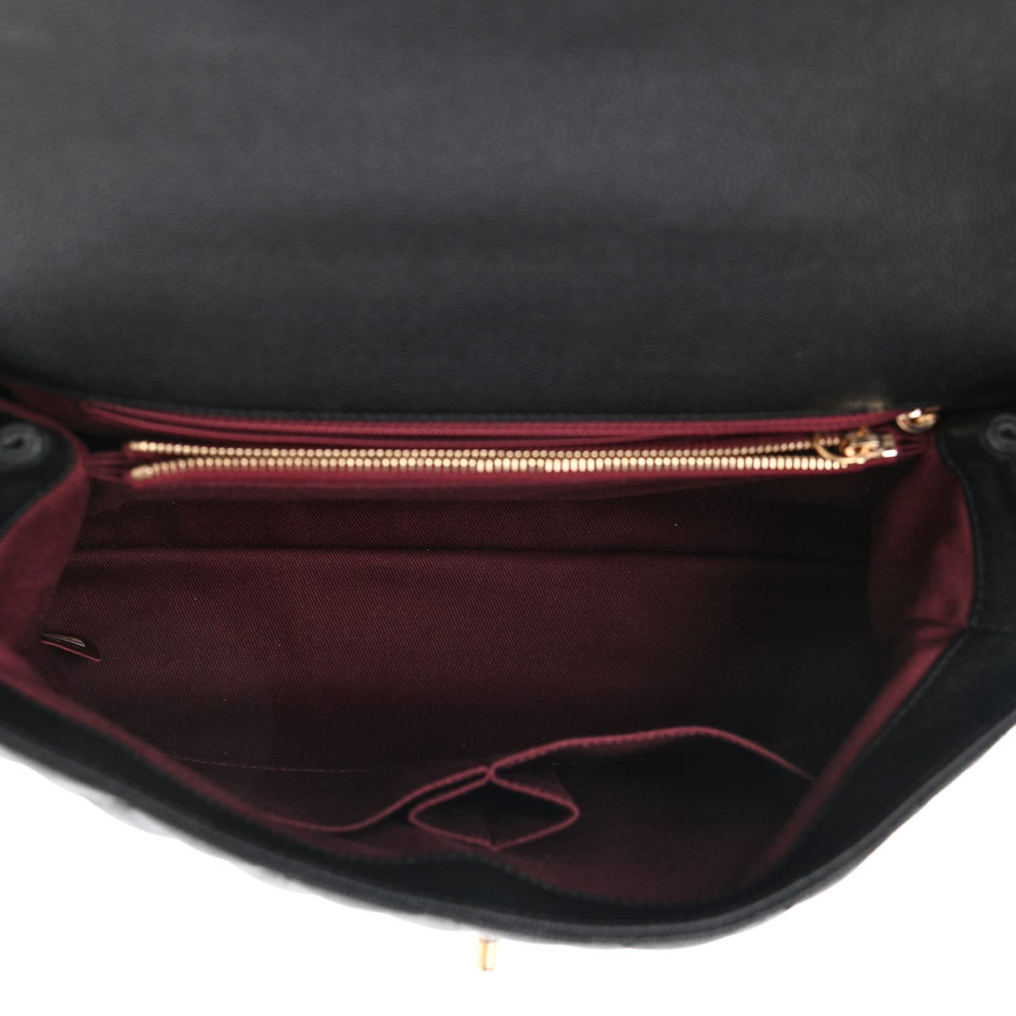 Caviar Quilted Medium Coco Handle Flap Black
