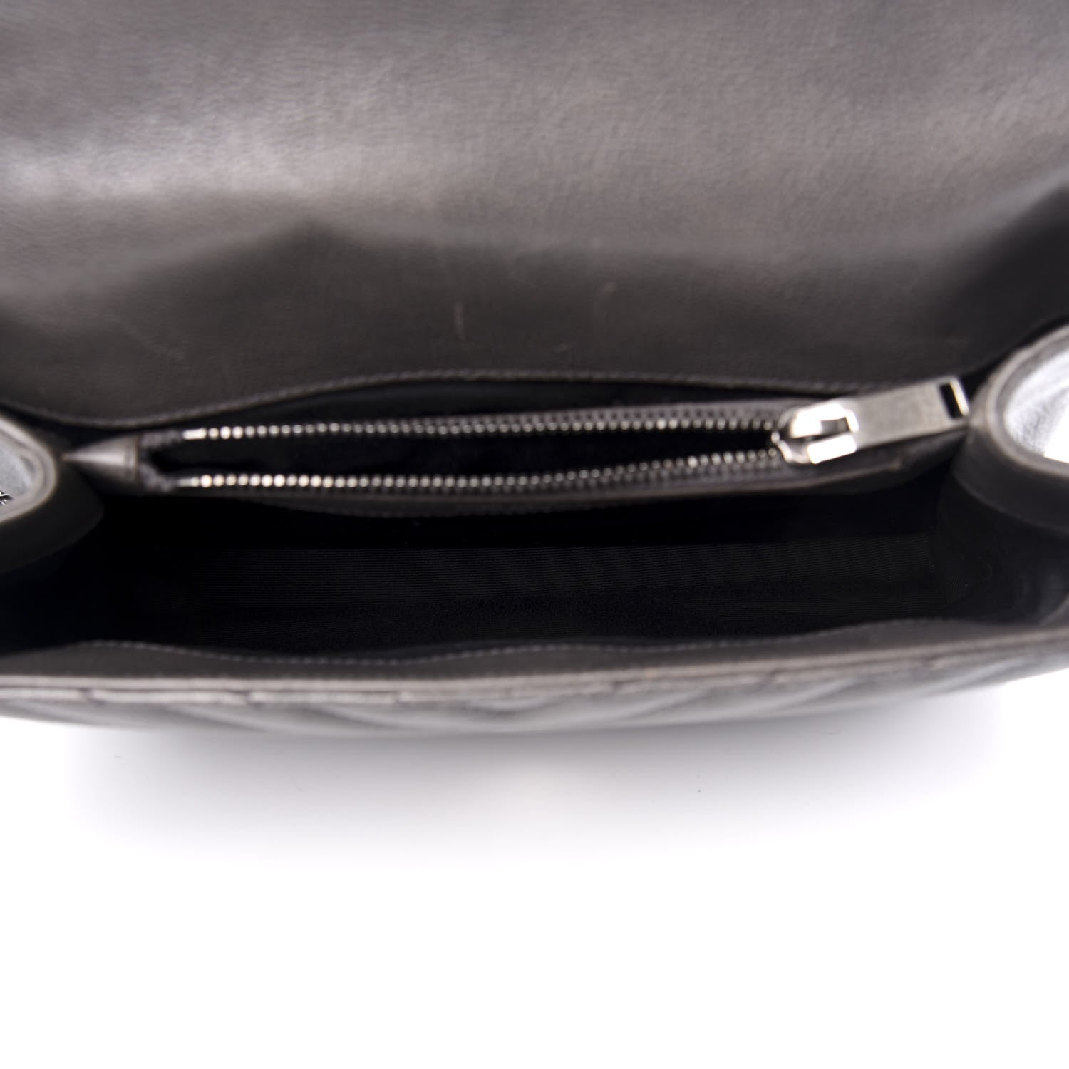 Saint Laurent Sheepskin Matelasse Chevron Monogram Medium College Bag Light Coal 4 of 8