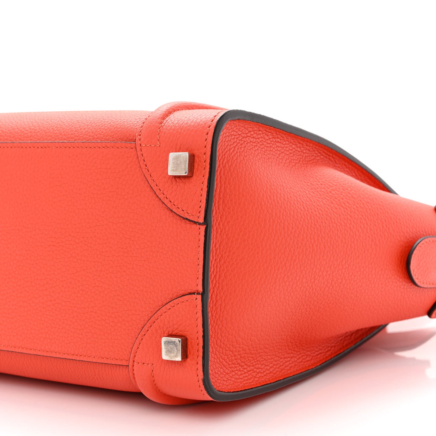 Drummed Calfskin Micro Luggage Vermillion