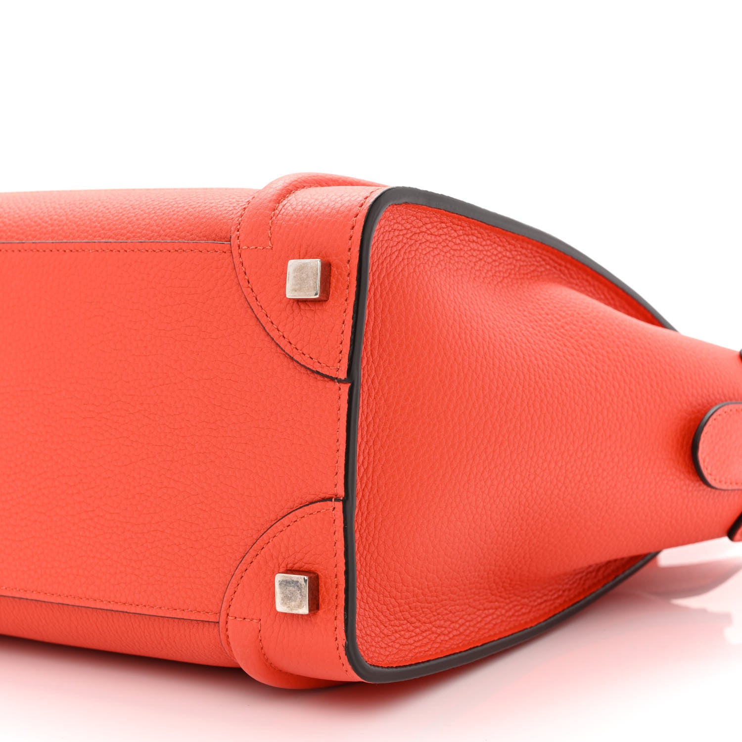 Celine Drummed Calfskin Micro Luggage Vermillion 10 of 10
