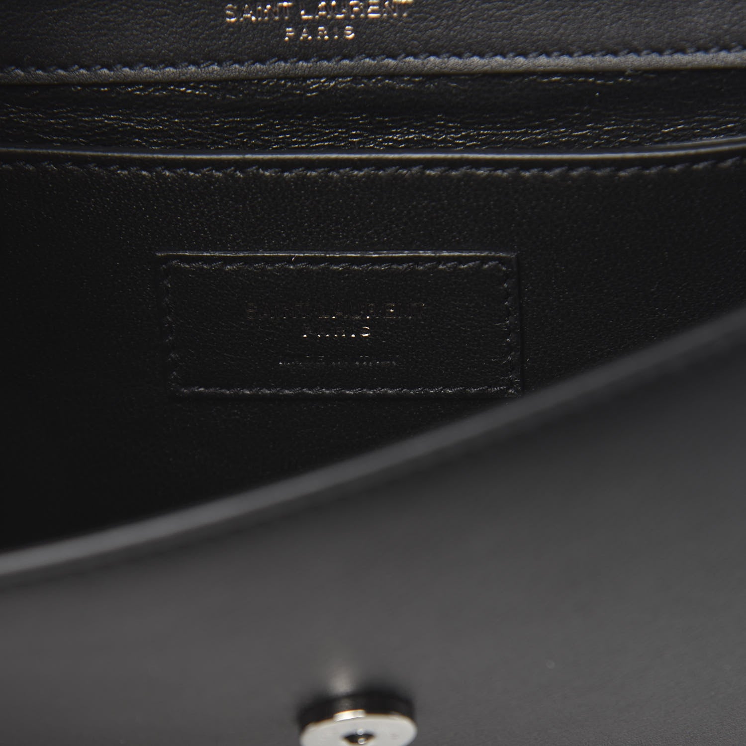 Saint Laurent Calfskin Monogram Clutch Black 7 of 9