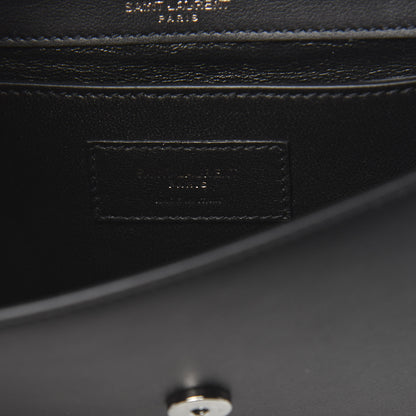 Saint Laurent Calfskin Monogram Clutch Black 7 of 9